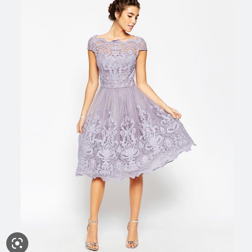 Chi Chi London Purple Lavender Lace Formal Dress